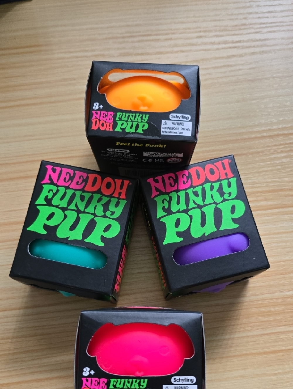 NeeDoh Funky Doh Pup Squishy Set - Teal, Purple, Pink, Orange (All 4) - Picture 2 of 3